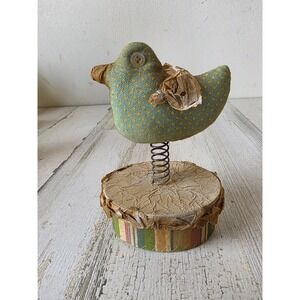 Vintage spring bobble plush bird container box decor Easter spring